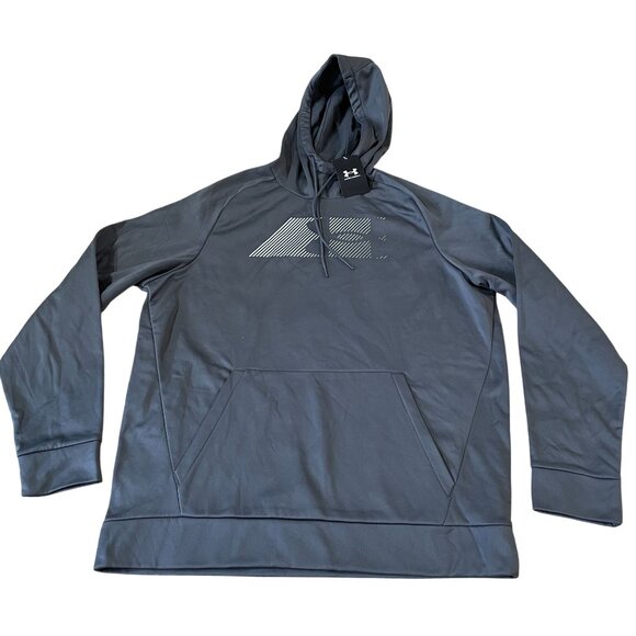 Under Armour Hoodie Men's Size Large Loose Fit Gray Sweatshirt - New - Picture 1 of 5